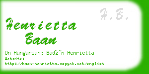 henrietta baan business card